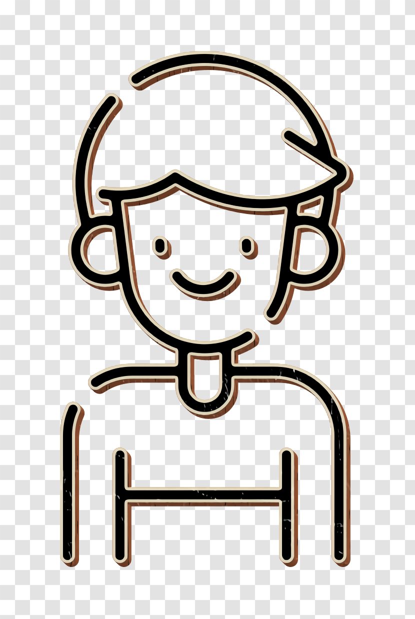 Boy Icon Social Media Person - Line Art - Cartoon Transparent PNG