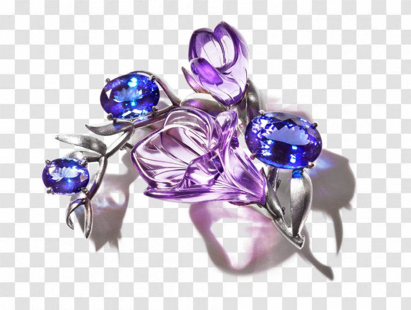 Brooch Amethyst Jewellery Gemstone Luxury Transparent PNG