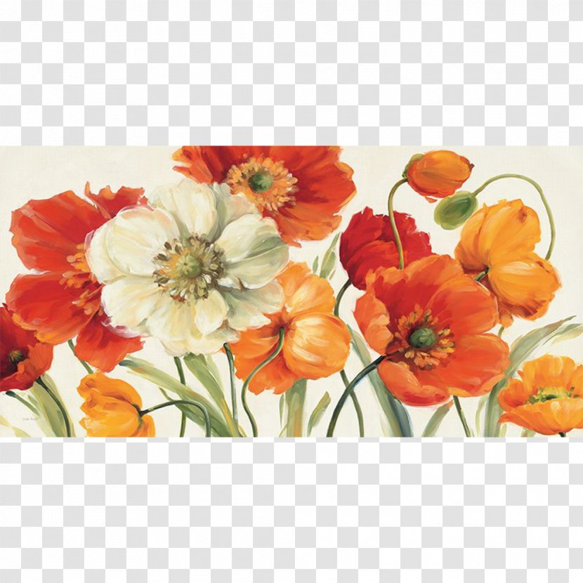 Poppy Flowers Painting Canvas Art Transparent PNG