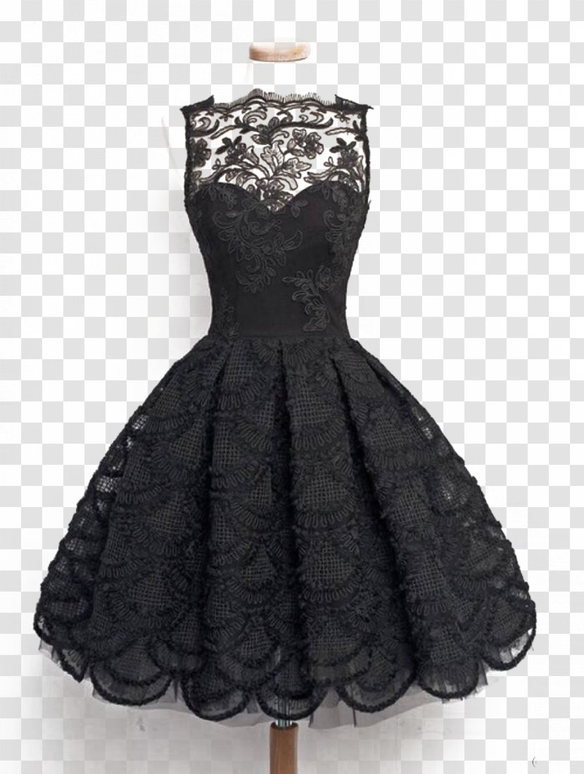 Little Black Dress Prom Tulle Sleeve - Neckline - Lace Princess Transparent PNG