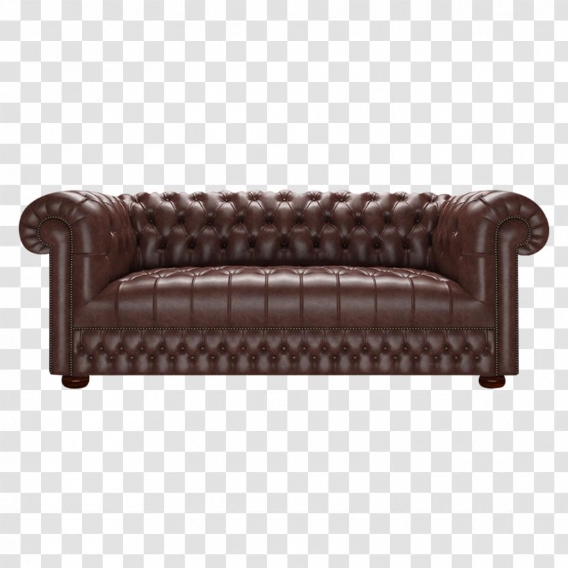 Loveseat Couch Chesterfield Leather Furniture - Old English Transparent PNG