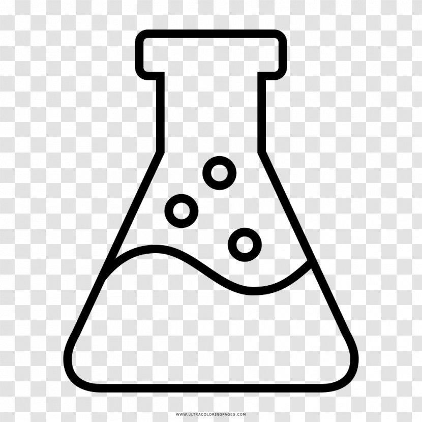 Chemistry Drawing Laboratory Coloring Book Erlenmeyer Flask - Industrial Transparent PNG
