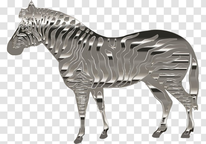 Quagga Mane Stallion Zebra - Monochrome Transparent PNG
