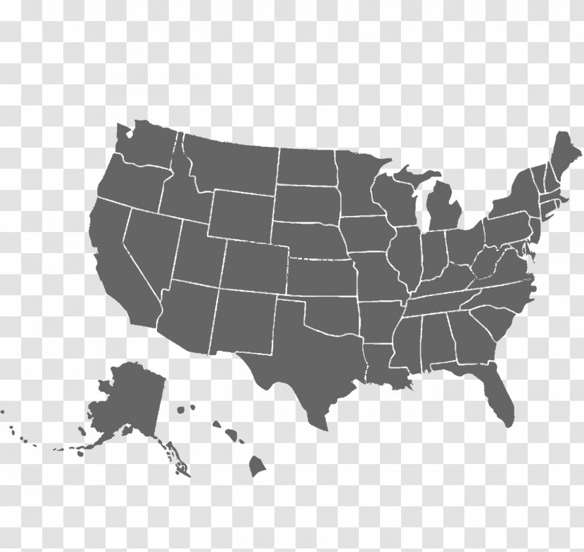 United States Blank Map Royalty-free - Black And White Transparent PNG