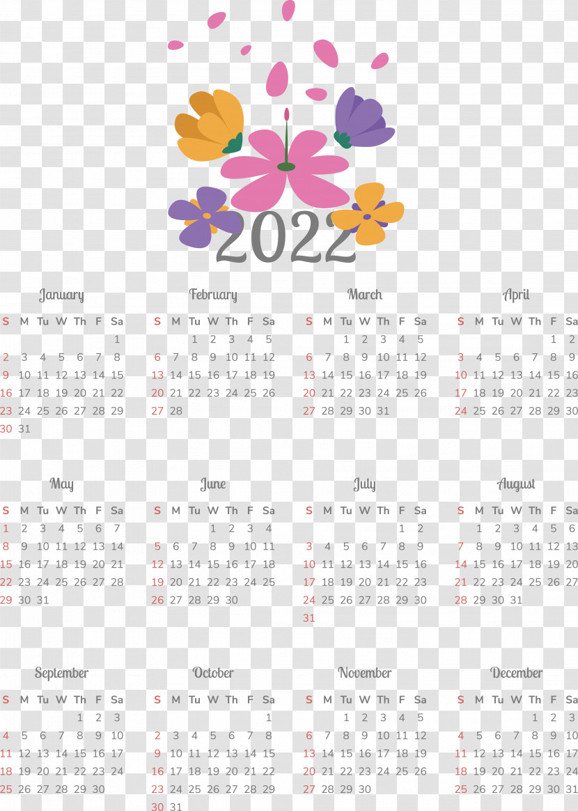 Calendar Flower Font Yellow Petal Transparent PNG