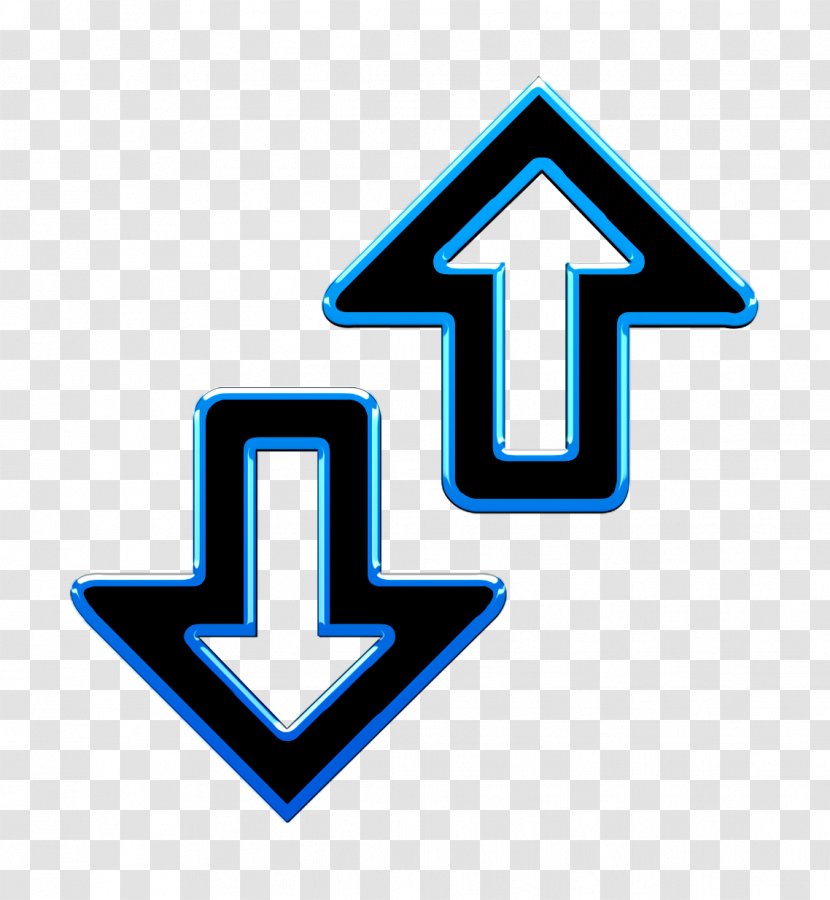 Arrows Icon Directions Sort - Electric Blue - Symbol Logo Transparent PNG