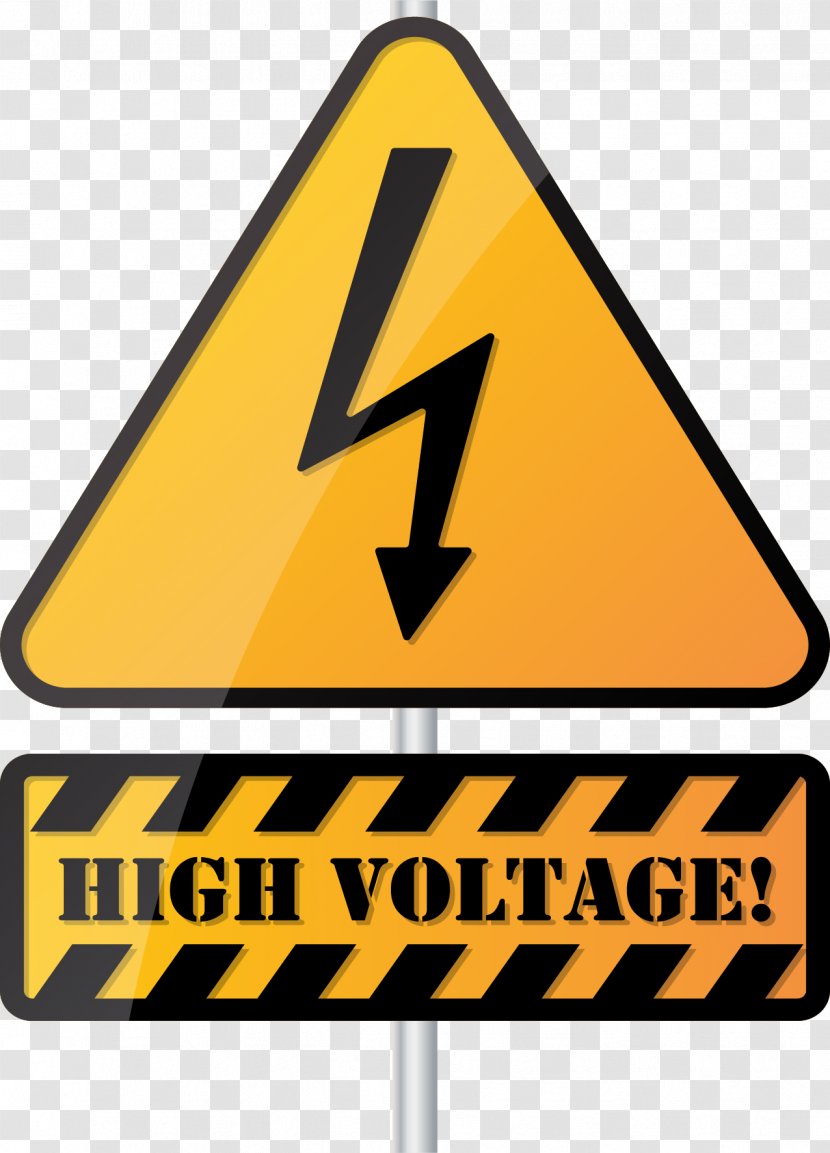High Voltage - Warning Sign - Triangle Yellow Transparent PNG