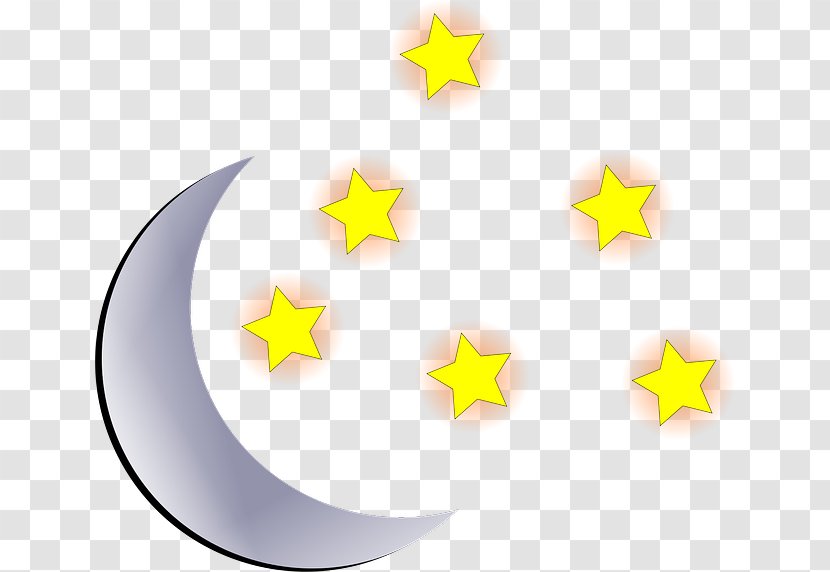 Star Night Sky Clip Art - Leaf - The Moon And Stars Transparent PNG