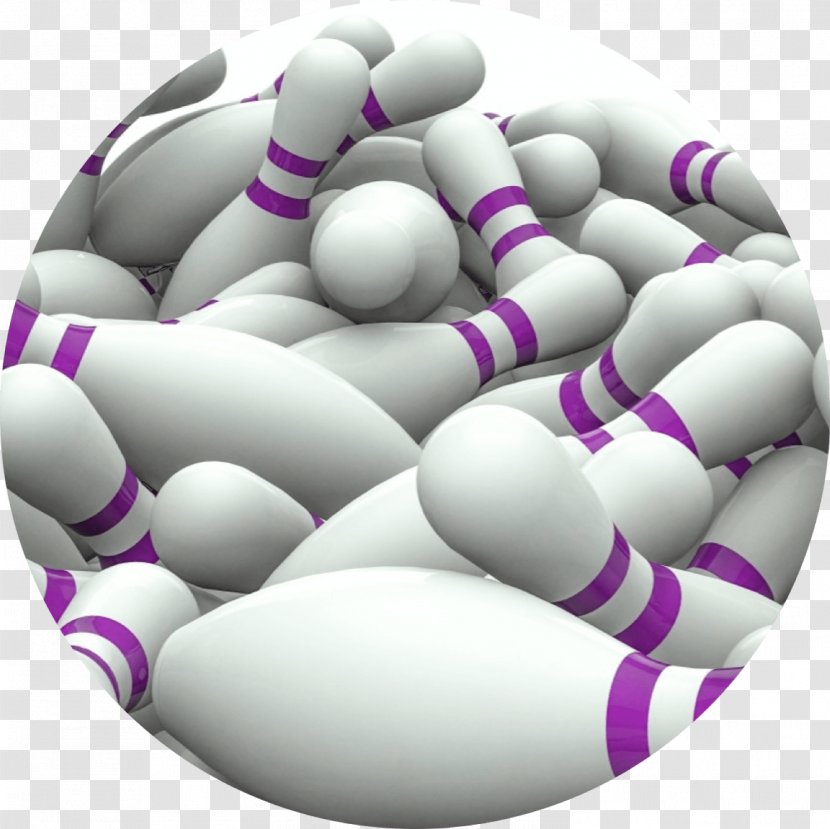 Bowling Pin Ten-pin Balls Strike - Purple Transparent PNG