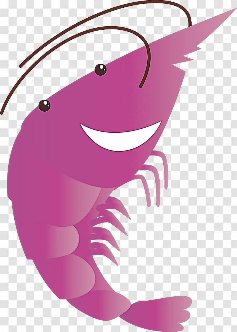Cartoon Pink Fish Shrimp Transparent PNG