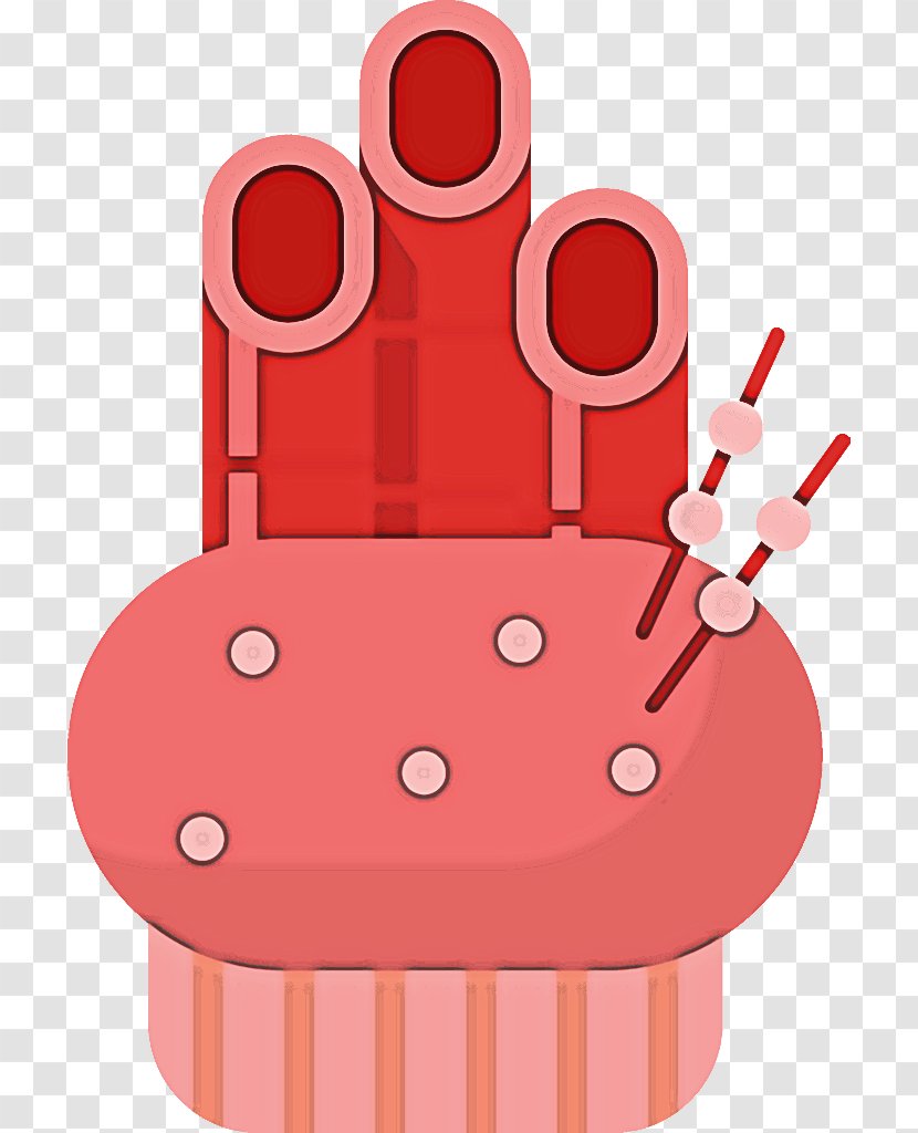 Pink Cartoon Cake Hand Finger - Thumb Transparent PNG