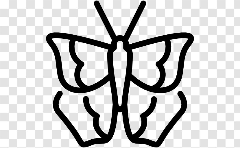 Butterfly Insect Brush-footed Butterflies Clip Art - Black And White Transparent PNG