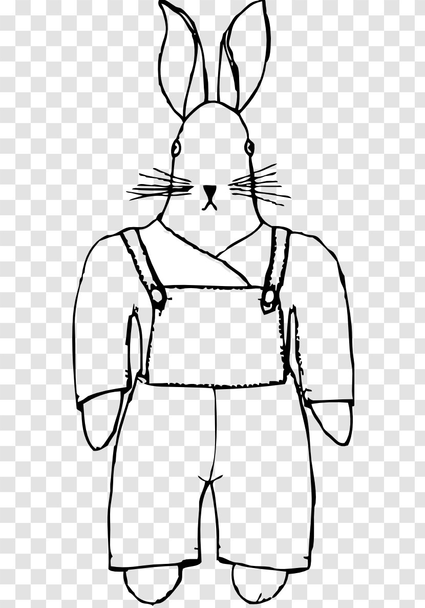 Coloring Book Black And White Rabbit Clip Art - Silhouette - Bunny Pictures Transparent PNG