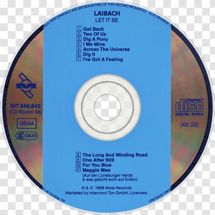 Compact Disc Let It Be Kapital Laibach Disk Image - Label Transparent PNG