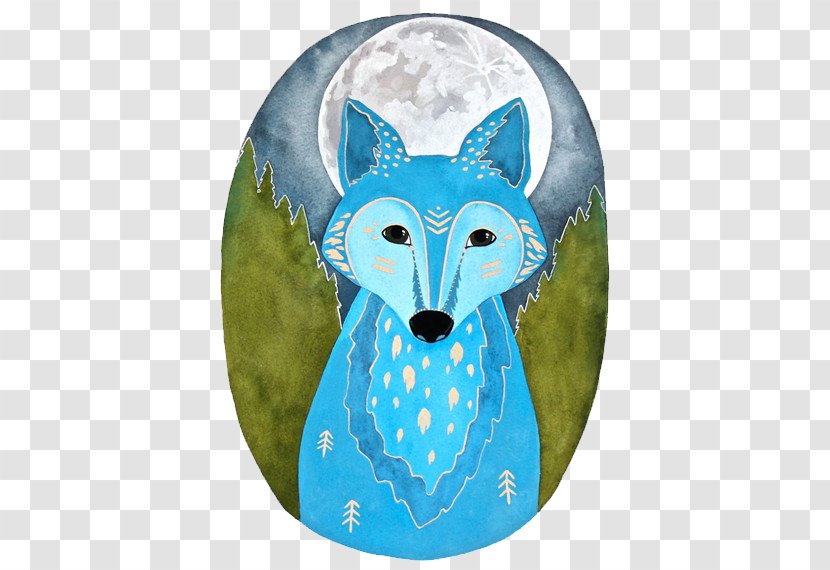 Gray Wolf Watercolor Painting Fox Illustration - Blue Transparent PNG