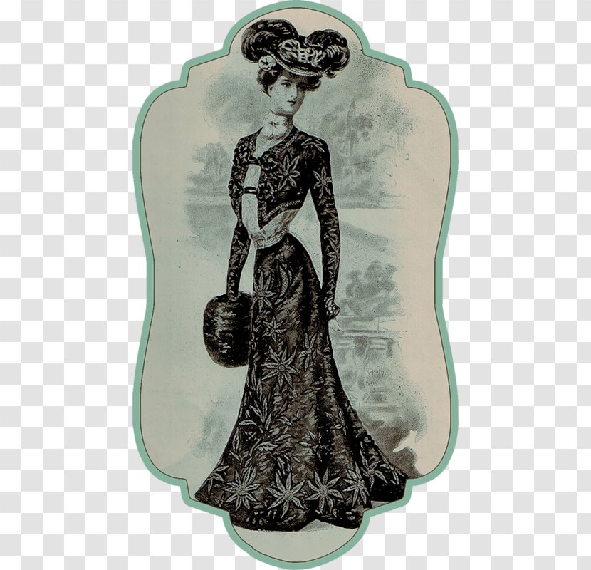 1900s In Western Fashion French Illustration - Plate Transparent PNG
