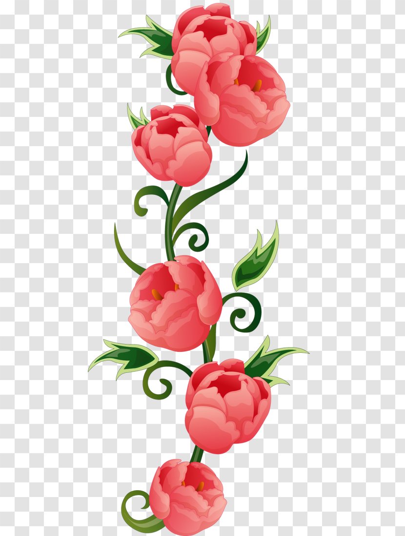 Flower Rose Clip Art - Plant Stem - Pink Vintage Hand Painted Transparent PNG