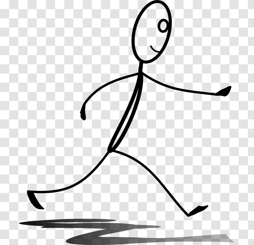 Stick Figure Running Drawing Clip Art - Cartoon Man Transparent PNG