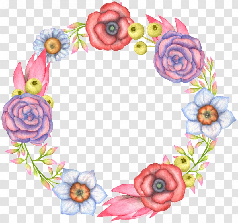 Floral Design Watercolor Painting Image Wreath - Pastel - Biomarker Transparent PNG