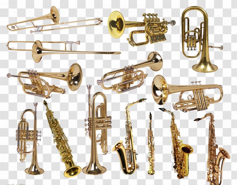 Woodwind Instrument Brass Instruments Orchestra Musical - Watercolor Transparent PNG