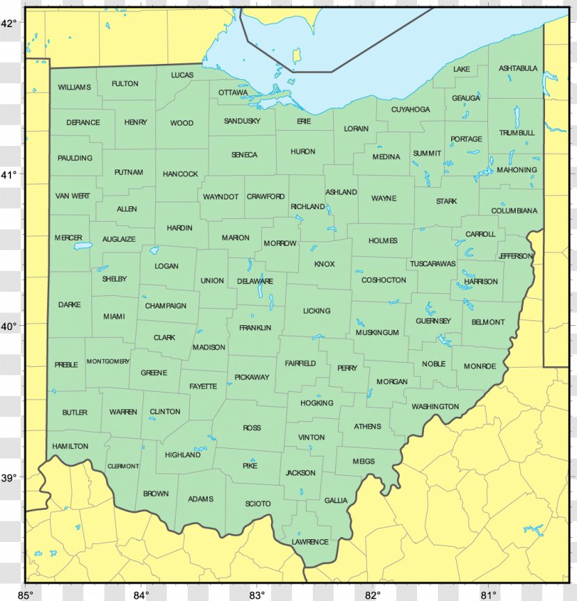 Ecoregion Water Resources Ohio Land Lot Point - Map - Angle Transparent PNG