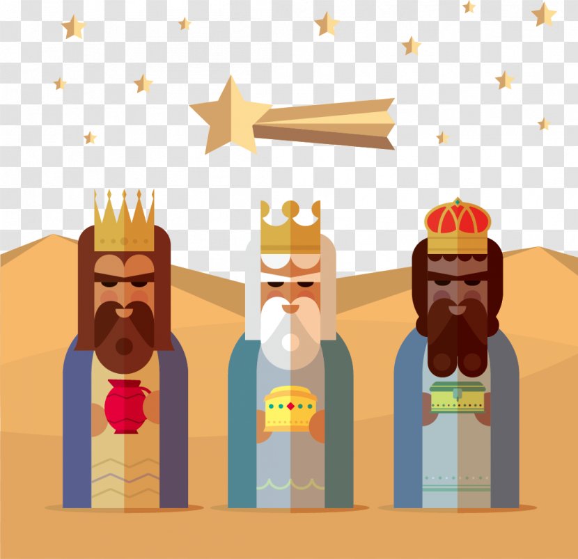 Biblical Magi We Three Kings Royalty-free Illustration - Flat King Illustrator Vector Material Transparent PNG