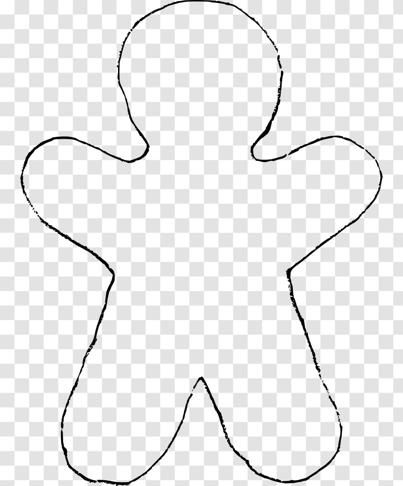 Clothing White Material Pattern - Frame - Gingerbread Man Outline Transparent PNG