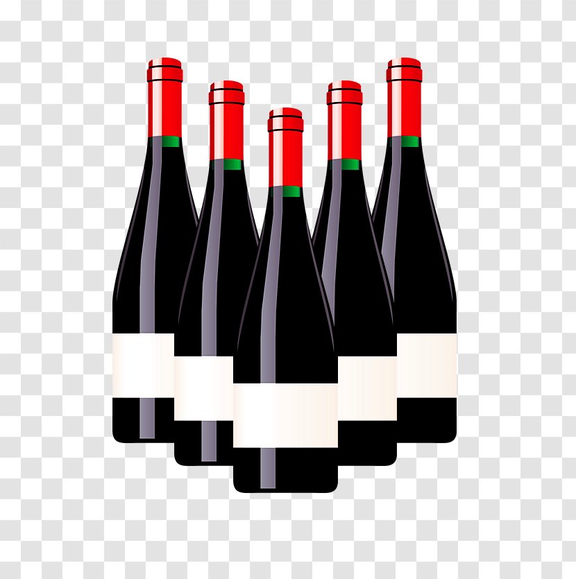 Red Wine White Bottle Beer Transparent PNG
