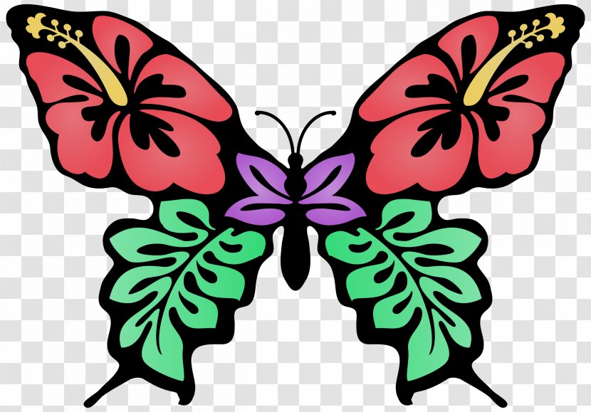 Butterfly Flower Drawing Color Clip Art - Sewing Transparent PNG