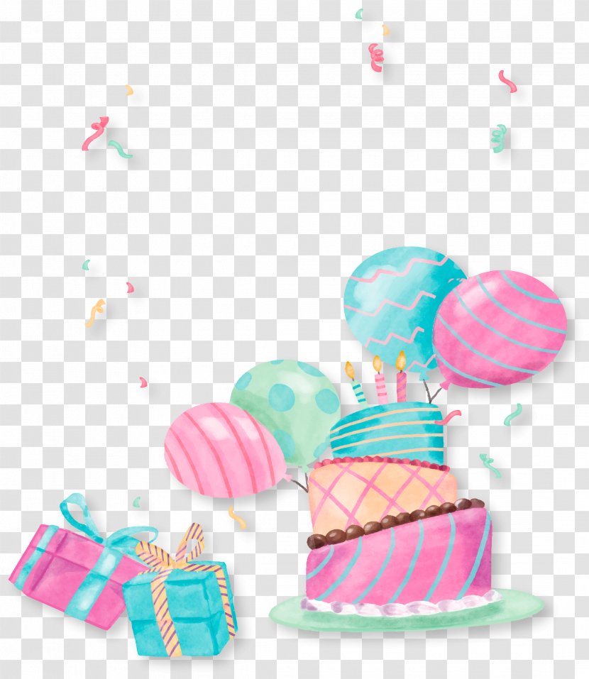 Birthday Party Cake Gift - Torte - Cute Hand-painted Transparent PNG