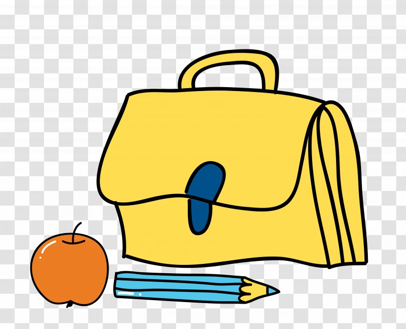 Satchel Briefcase Clip Art - Pencil - Vector Bag Apple Material Transparent PNG