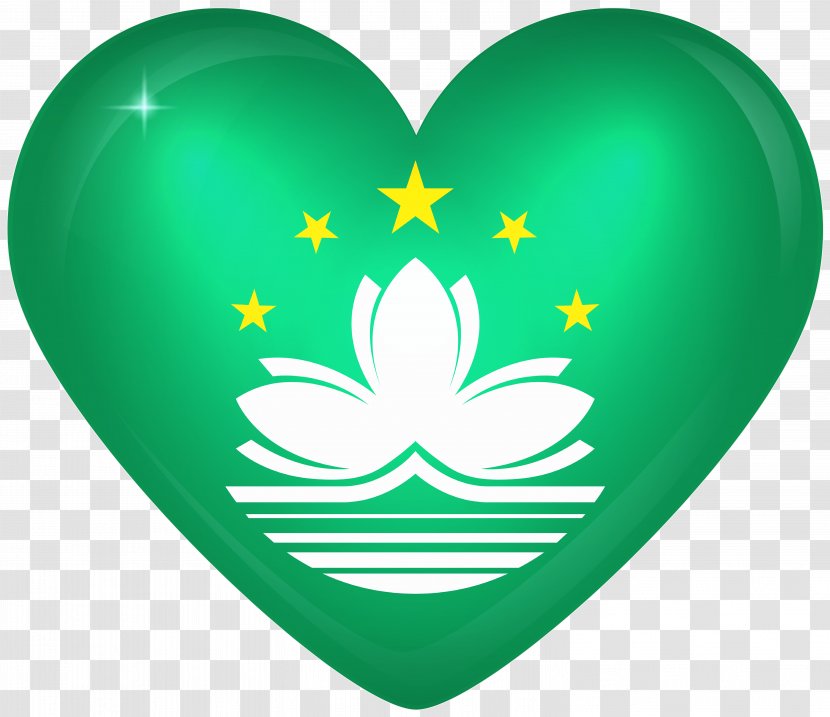 Flag Of Macau National India - The Republic China - Heart Transparent PNG