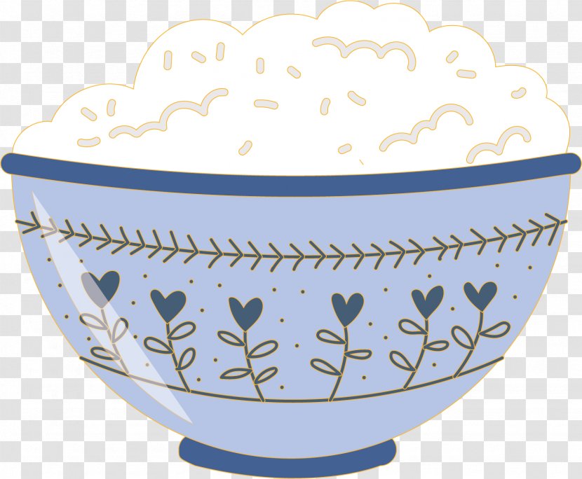 Cooked Rice - Blue And White Porcelain - Vector Material Transparent PNG