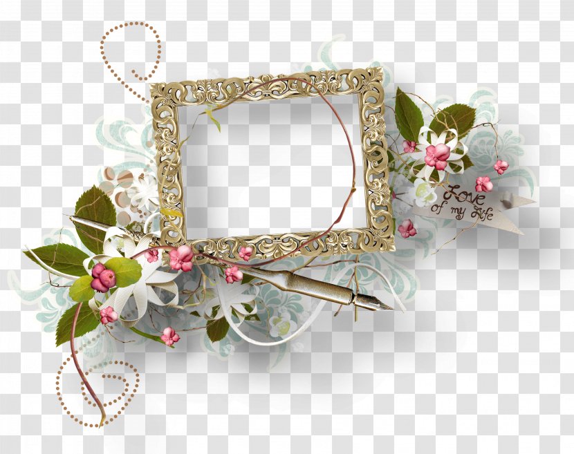 Berry Clip Art - Floral Design - Creative Golden Frame Transparent PNG