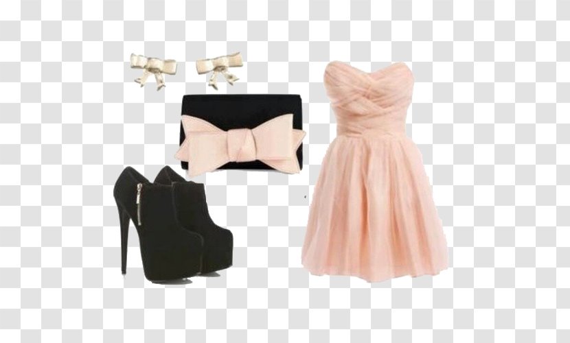 T-shirt Dress Shoe Prom Skirt - Bag - Pink Tee Transparent PNG
