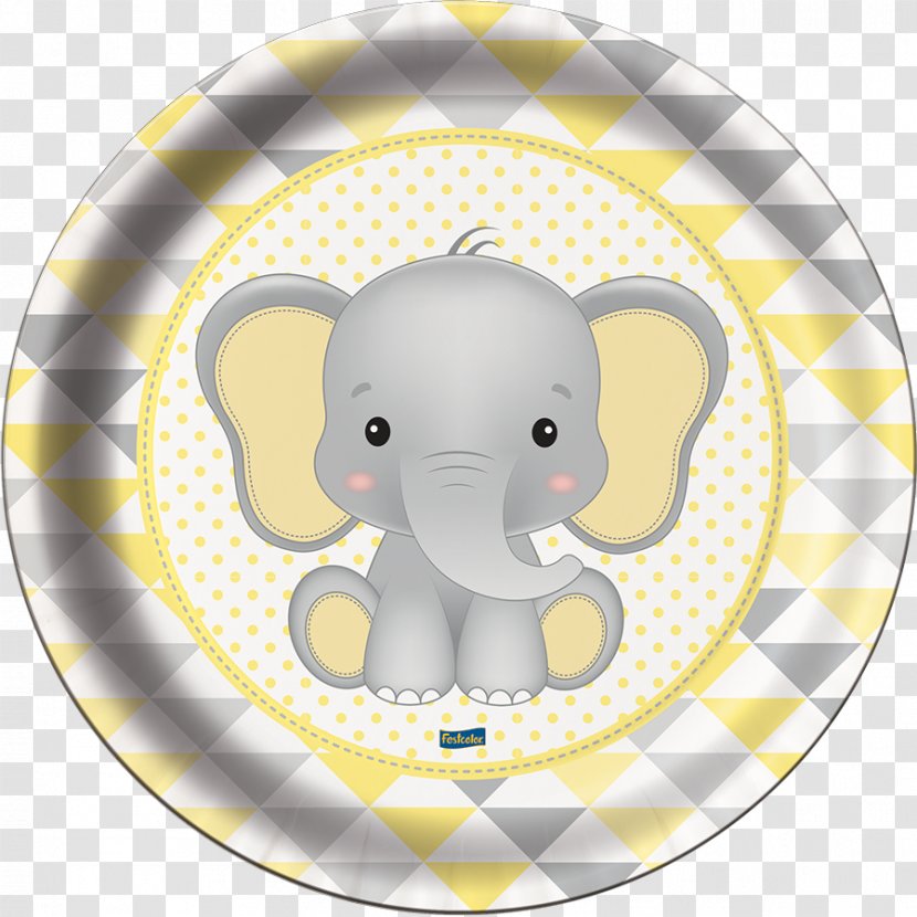 Party Table Plate Birthday Disposable - Elephants And Mammoths Transparent PNG