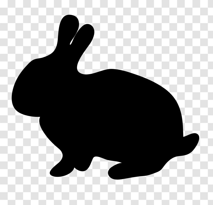 Easter Bunny Hare Rabbit Silhouette Clip Art - Black And White Transparent PNG