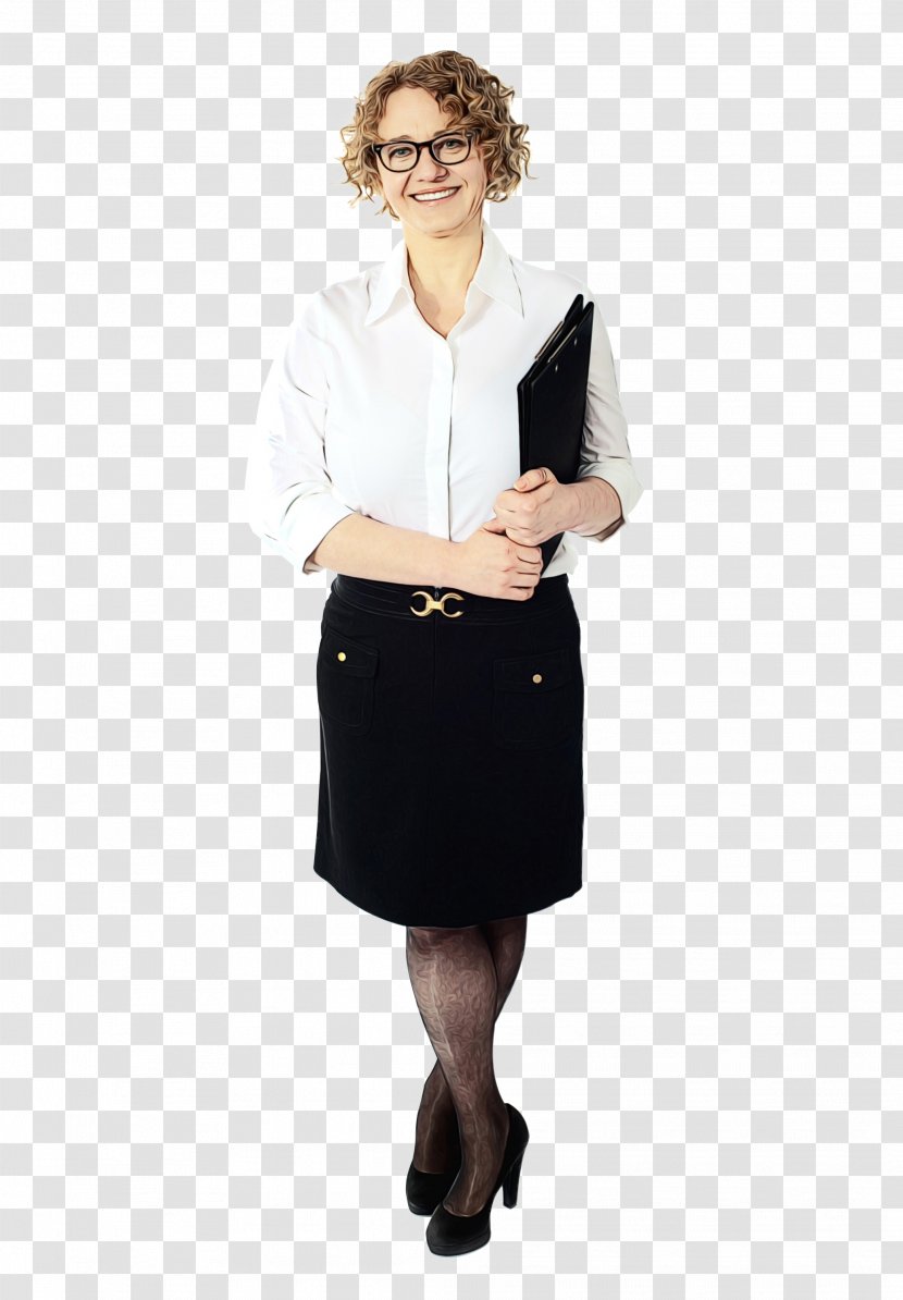 Pencil Cartoon - Uniform - Gesture Dress Shirt Transparent PNG