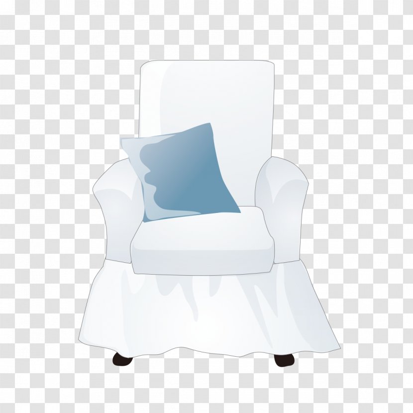 Office Chair Font - White - Hand-painted Pattern Single Sofa Transparent PNG