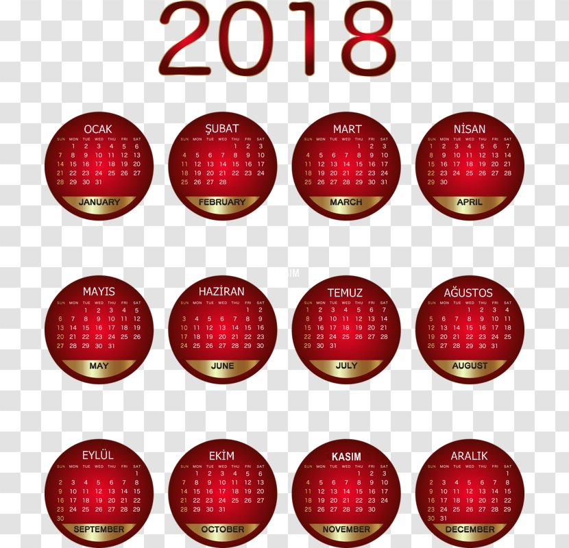 Clip Art December Calendar Image - Red - Transparent Transparent PNG