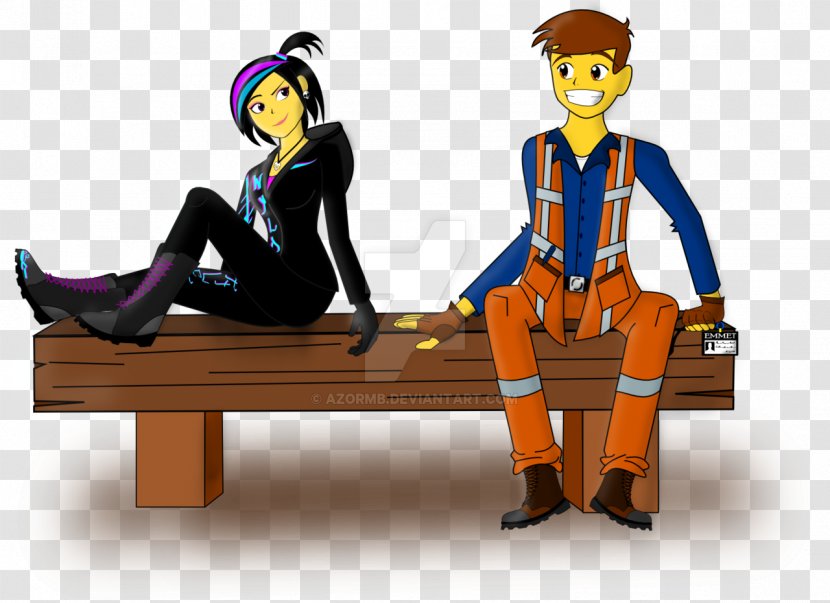Emmet Wyldstyle The Lego Movie Drawing Wildstyle - Sitting Transparent PNG