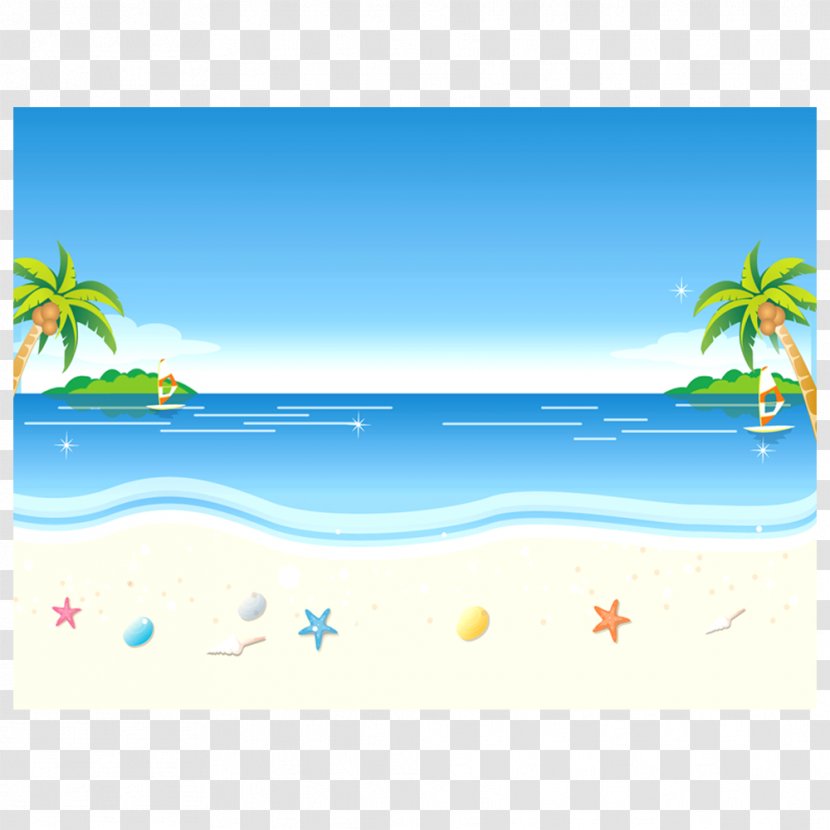 Beach Animation Cartoon Clip Art - Point - Background Material Transparent PNG
