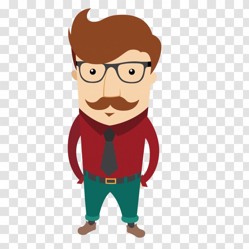 Hipster Character Euclidean Vector Illustration - Smile - The Wise Man Is A Gentleman In Europe Transparent PNG