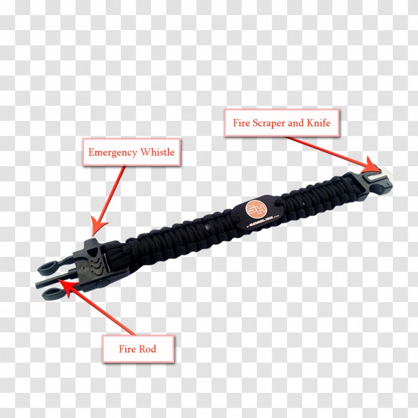 Parachute Cord Survival Skills SHTF Plan Kit Bracelet - Electronics Accessory - Fire Starter Tools Transparent PNG
