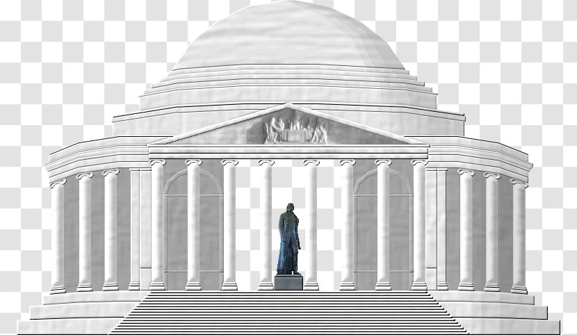 Thomas Jefferson Memorial Lincoln Monument Architecture - Monochrome Transparent PNG