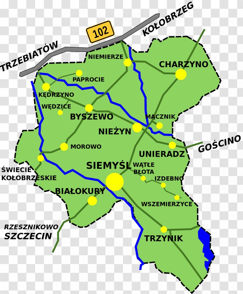 Byszewo, Kołobrzeg County Trzynik Unieradz Mącznik, West Pomeranian Voivodeship - Land Lot - Map Of Highway 40 Transparent PNG