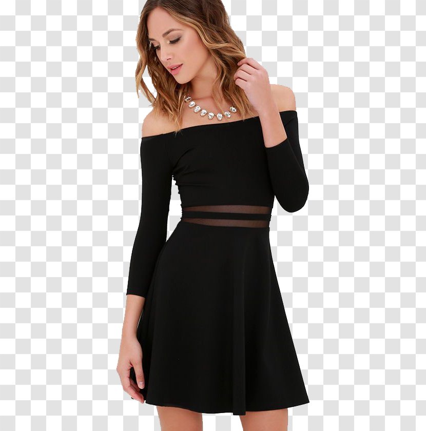 Little Black Dress Neckline Sleeve Clothing - Shoulder Transparent PNG