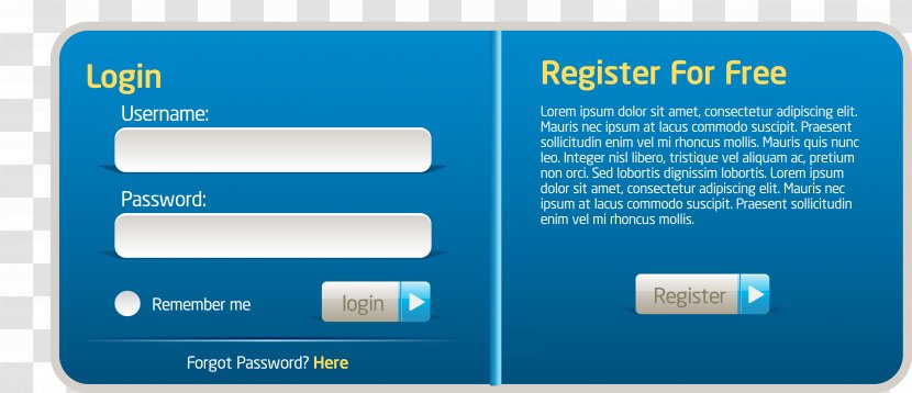 Download Web Page - User Interface Design - Log Blue Title Column Transparent PNG