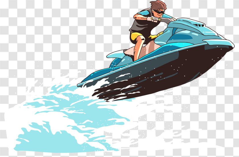 Personal Watercraft Vector Graphics Illustration Image - Water Transportation - Jet Ski Cartoon Transparent PNG
