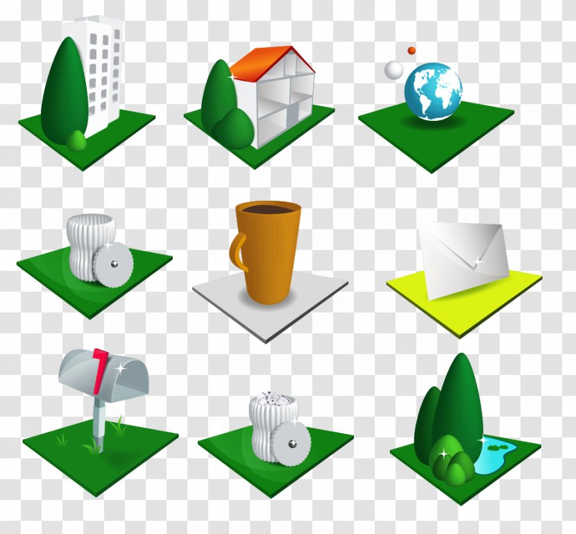 Building Clip Art - Green 3D Style Home Architecture Transparent PNG